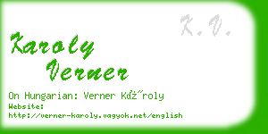 karoly verner business card